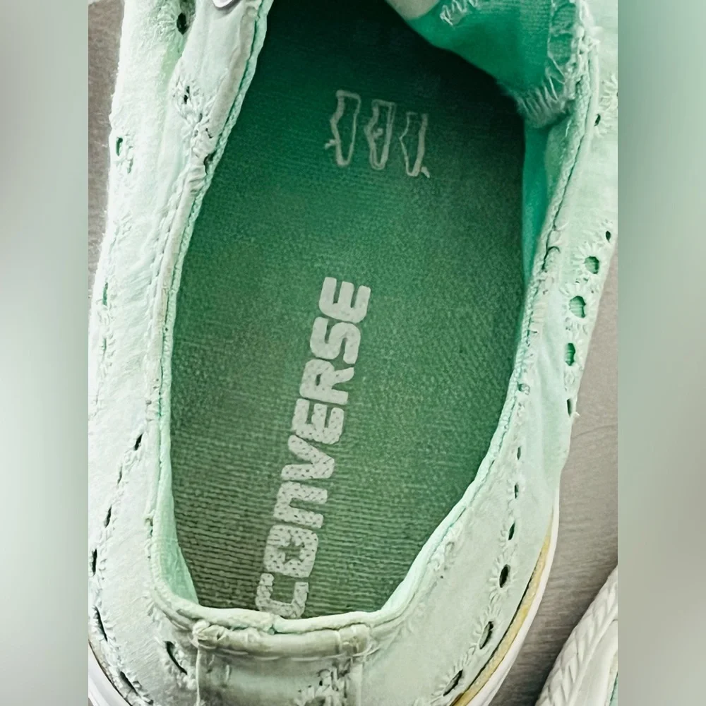 Converse All Star Chuck Taylor shoes Women’s 8 EU 39 Mint Green Sneakers Rare - Picture 13 of 14